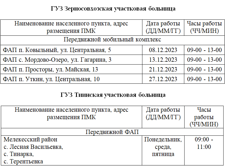 Информируем о работе передвижных мобильных комплексах.