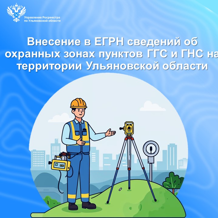 Внесение в ЕГРН сведений об охранных зонах пунктов ГГС и ГНС на территории Ульяновской области.